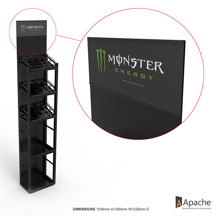 Hot Selling Supermarket Custom Metal Beverage Display Stand With Custom Logo