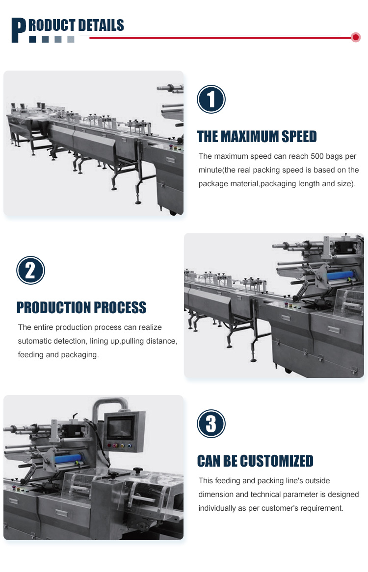 Fully Automatic Packing Machine Smart Belt Sugar Biscuit Food Sachet Automatic Packing Line