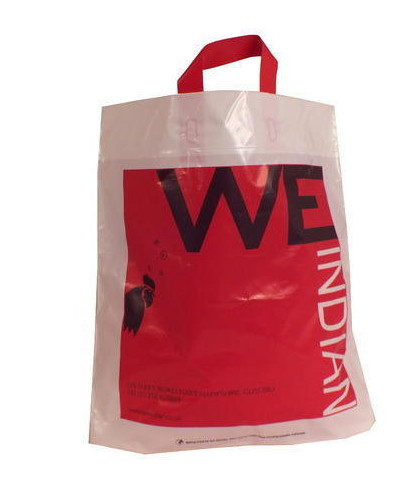 Biodegradable Carry Soft Loop Handle Bags Plastic Reinforced For Gift Packing