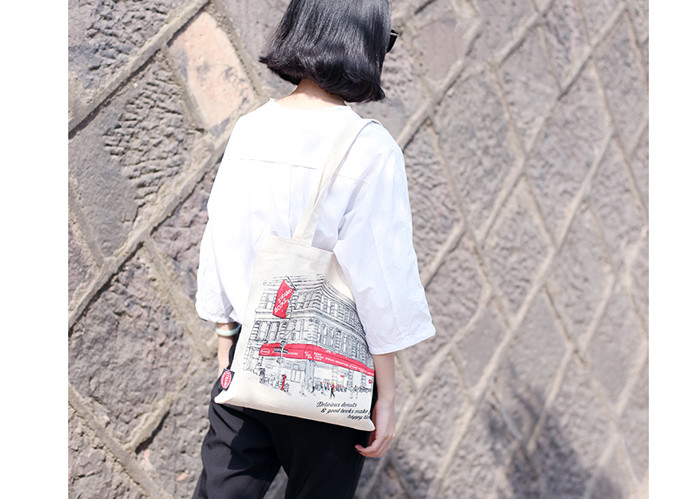 Faddish Personalized Canvas Tote Bags Washable Environmental Protection