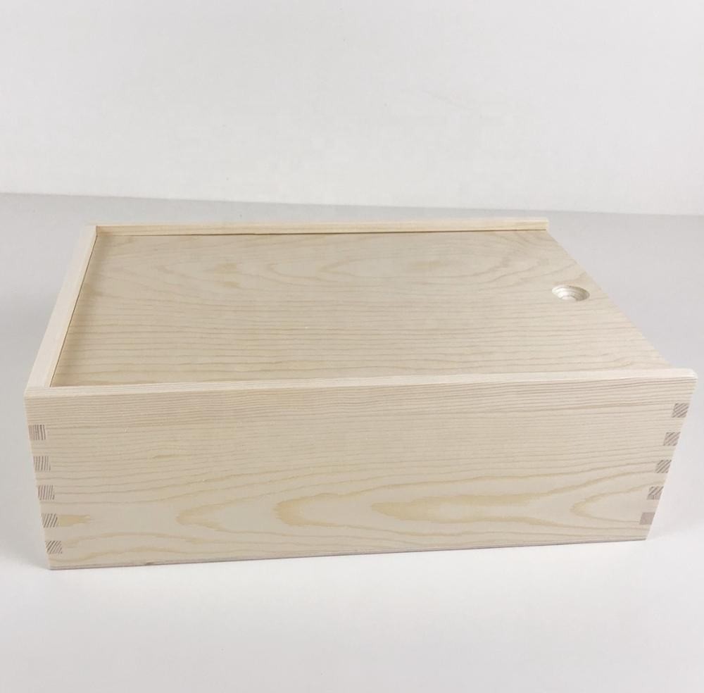 CARB Customized Unfinished Wooden Craft Boxes Bulk Timber Wooden Box