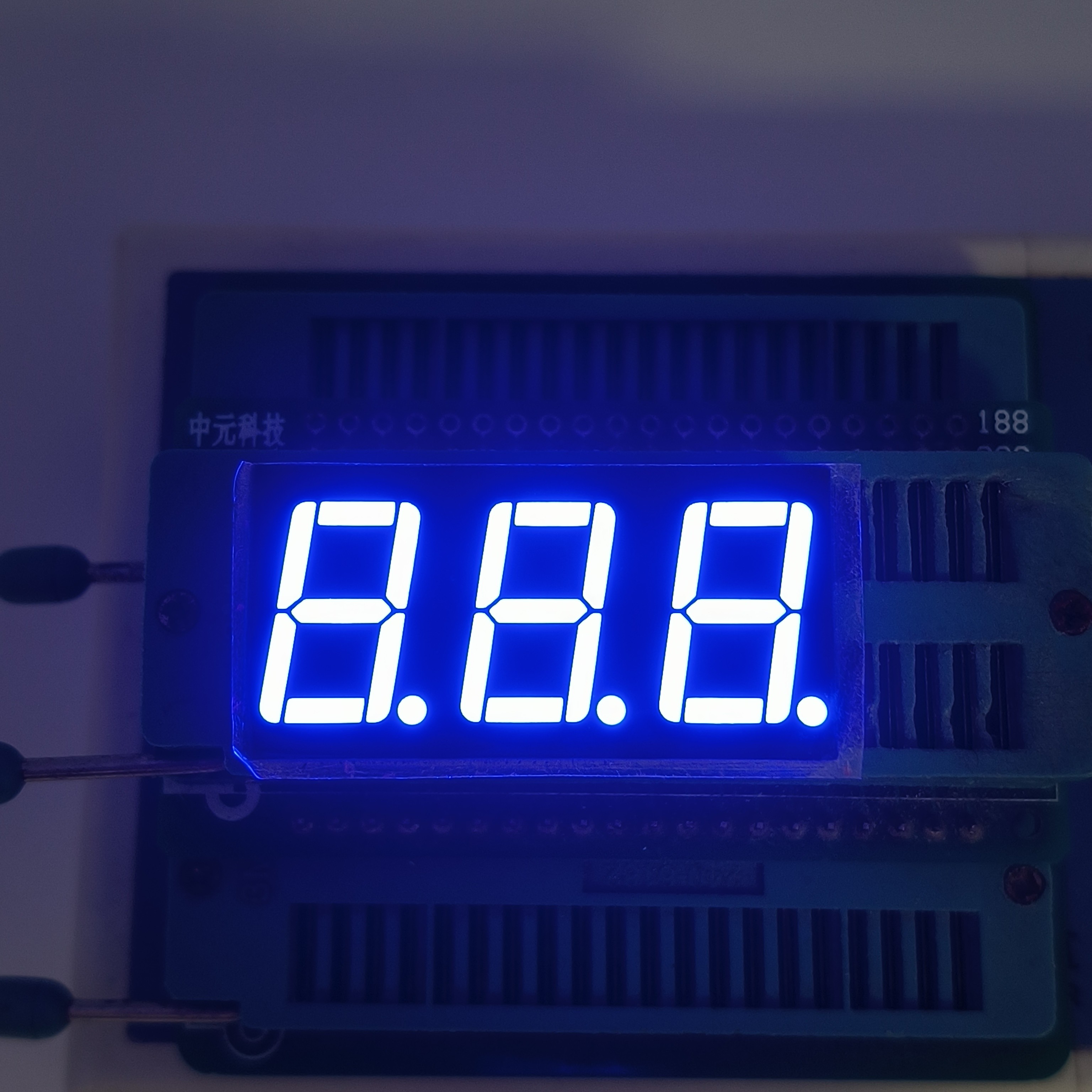 Ultra Bright Blue 7 Segment led display 3 Digit Common Cathode