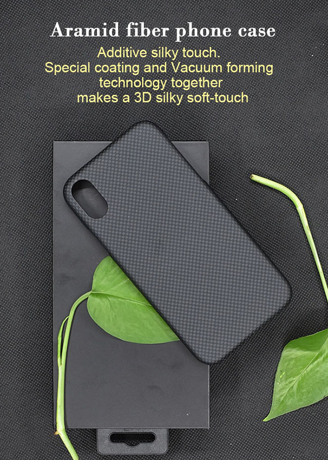 Scratch Resistant Plain Style Real Aramid Fiber Phone Case For iPhone X