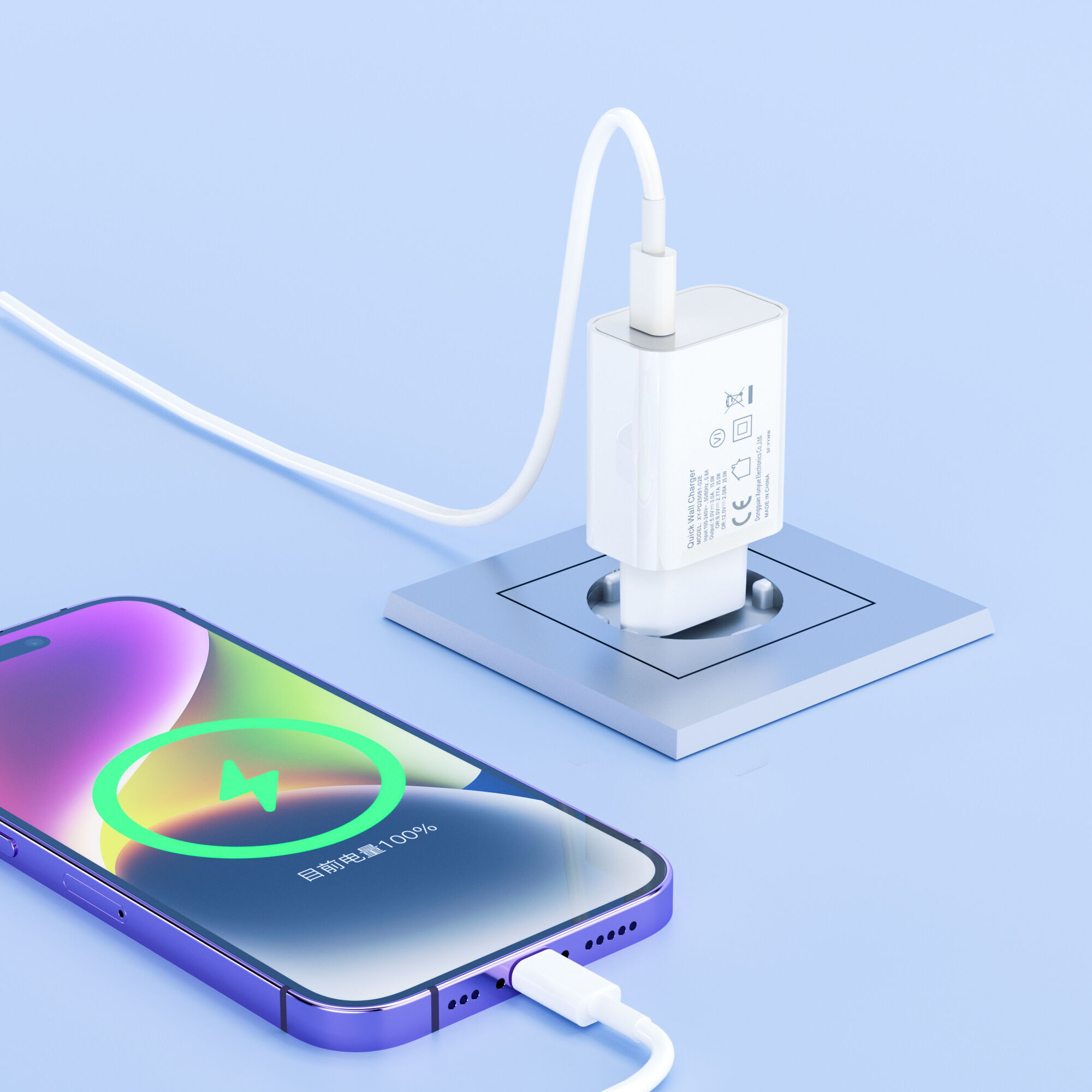 25w Adapter Usb Type C PD Fast Charger Eu Us Plug Wall Charger For 13 14pro Max