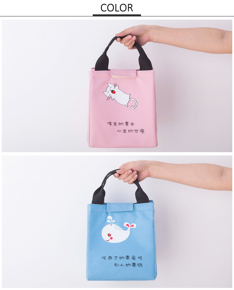 Wholesale Oxford Pink Children Soft Insulated Lunch Cooler Bag