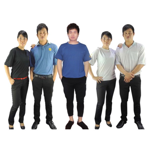 Blue Black 150g 96% Cotton 4% Conductive Fiber ESD T Shirts