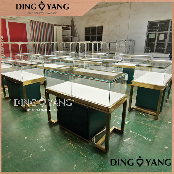 Custom Made Jewelry Showcase Display Enclosed Large Storage With Lights