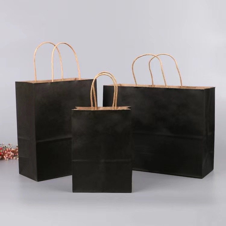 Custom Logo Printed Paper Shopping Bags Paper Grocery Bags With Handles