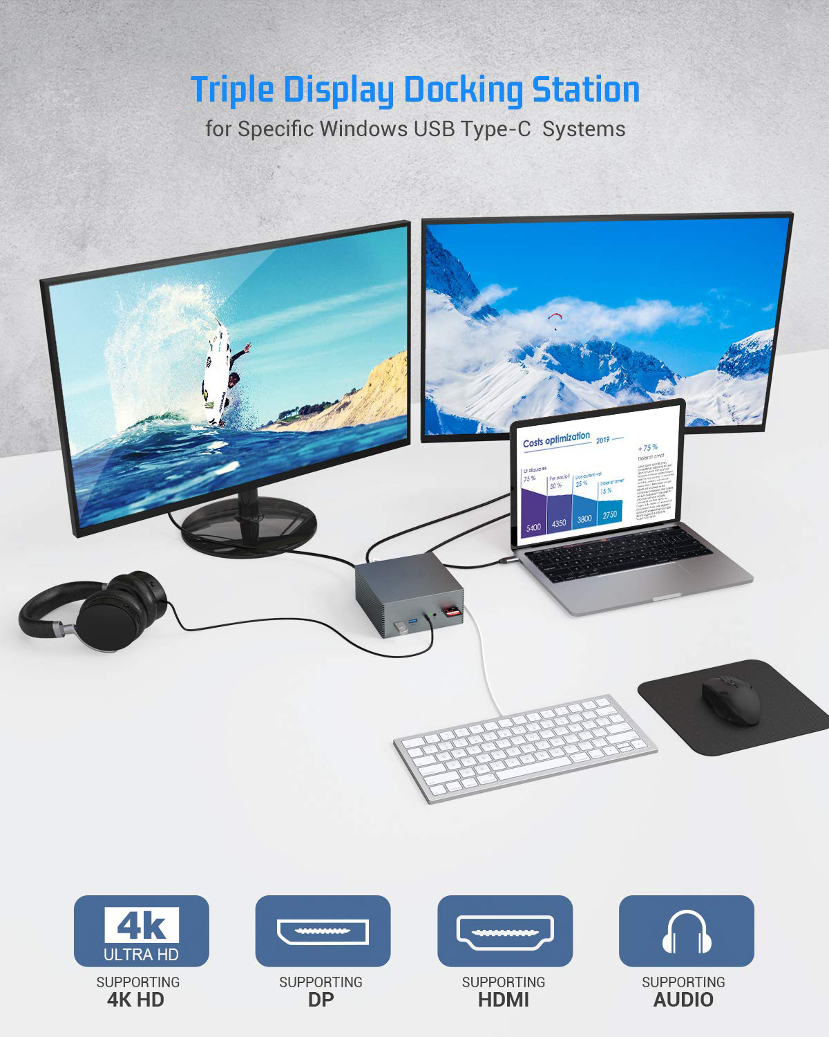Windows MacOS Macbook Pro Usb C Docking Station With Easy Plug And Play Integration