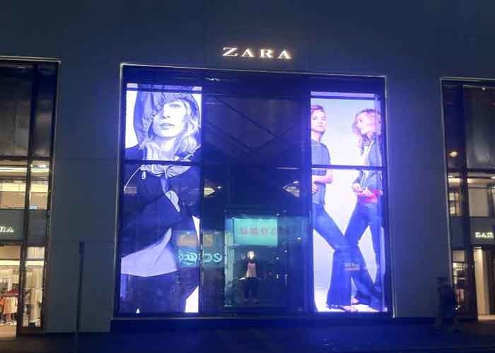 Business Center Giant Transparent Led Window Display 3.91mm Pixels 1920HZ