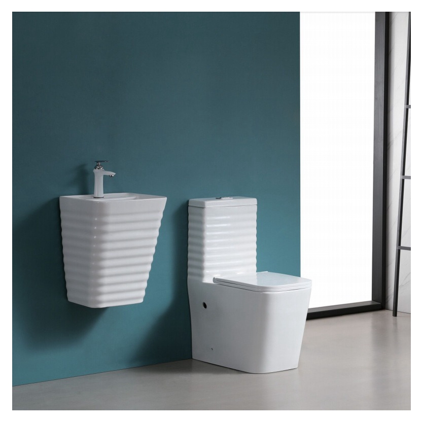 Black Floor Mounted Luxury One Piece Siphon Elongated Toilet for South American Market