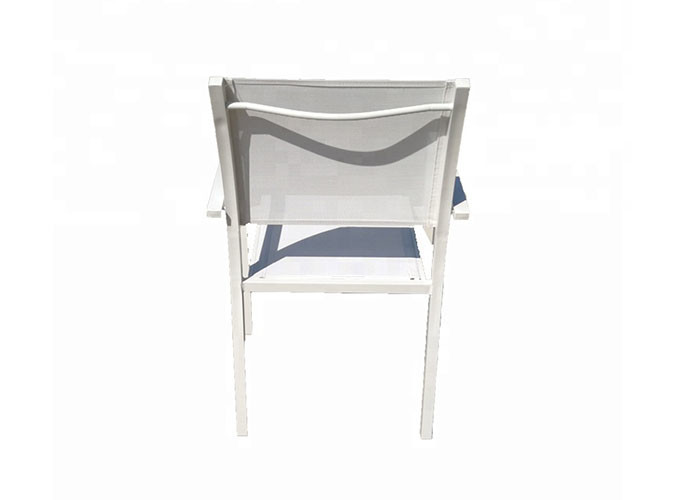 Eco Friendly Textilene Outdoor Foldable Chair Aluminum Stackable Patio Chairs