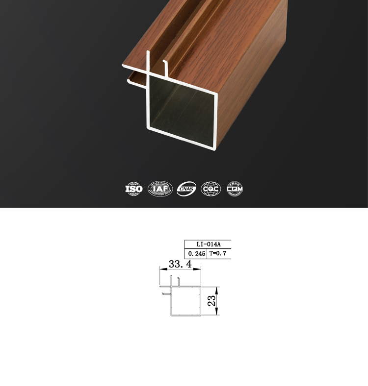 LI-014A, Libya, Wooden Color Aluminum frame for Kitchen Cabinet