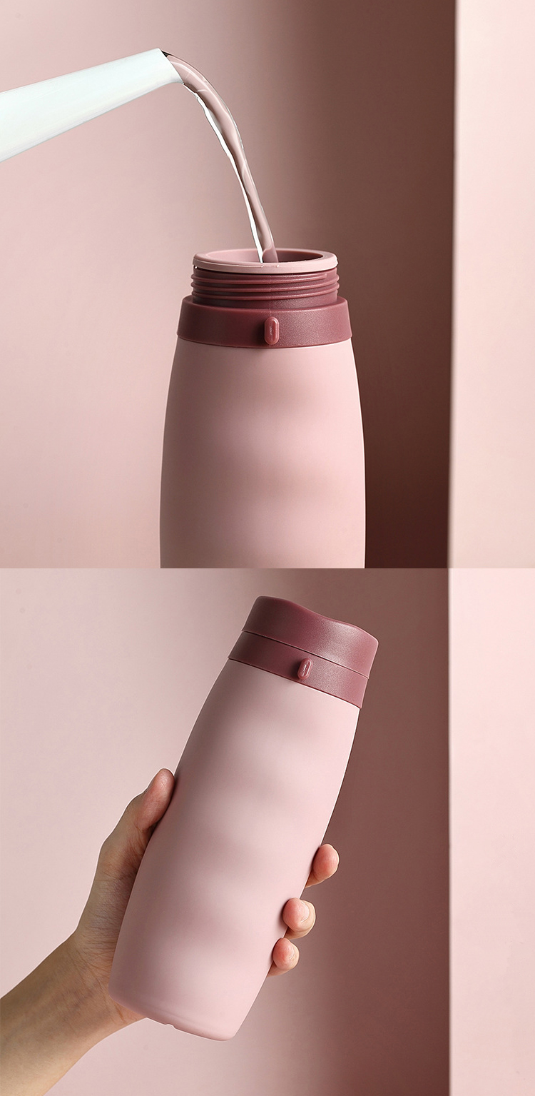 135g 600ml Silicone Roll Up Water Bottle For Unisex