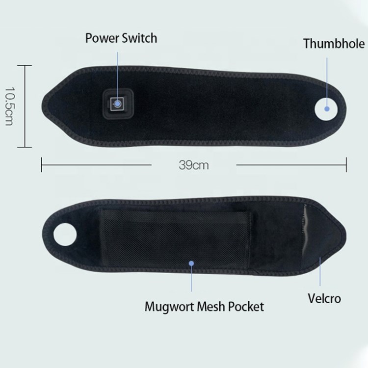 Weightlifting Heated Wrist Band 5v Battery Protect for Right Hand
