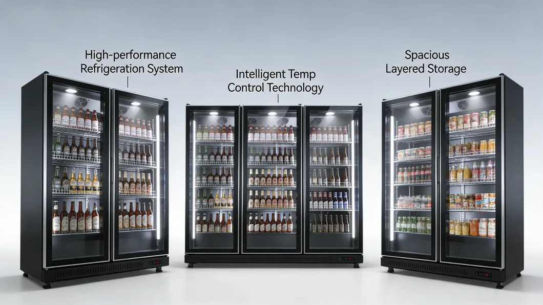 Professional Beer Beverage Refrigerator Enhanced Visibility Design Display Fridge Cooler