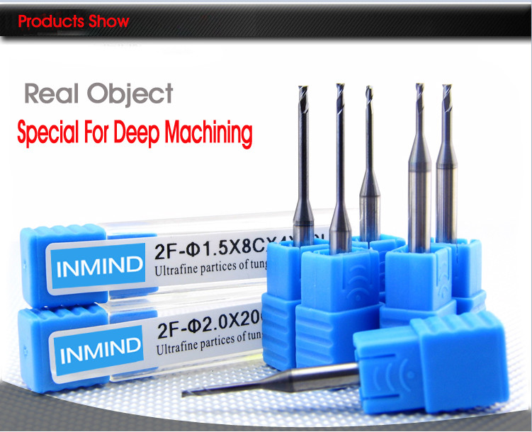 SiN Coating 1mm Carbide End Mills 2 Flute / 4 Flute High Precision SGS ISO