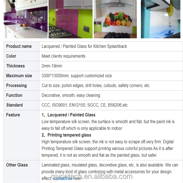 Scratch-Resistant Colored Tempered Glass Splashback Panels for Kitchen Improvement