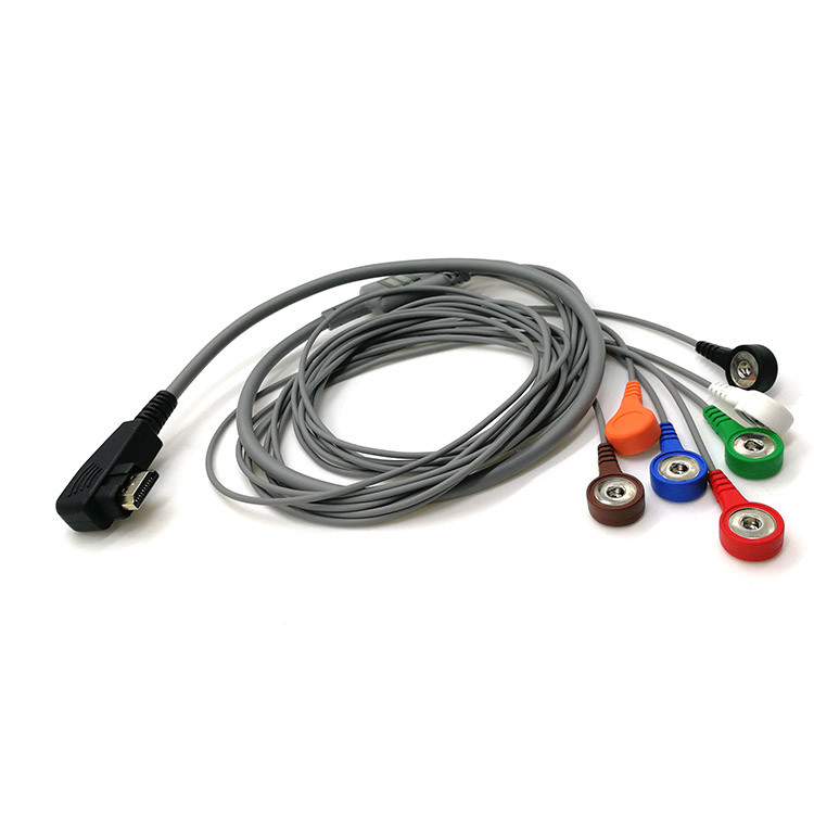 OEM ODM Schiller ECG Holter Cable Grey TPU 10 Leads Banana Cable