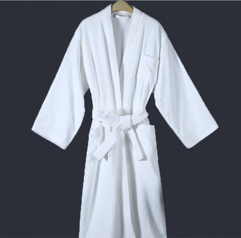 Hotel Cotton Bathrobe Hypoallergenic and Soft Medium Length Nightgown for Adults