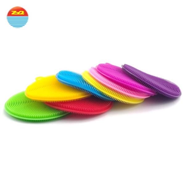 Quality Magic Sponge Silicone Dish Scrubber , Gentle Thorough Clean Rubber Dish Brush for sale