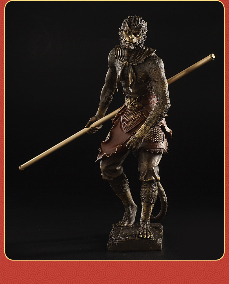 Metal Black Wukong Statue A Custom 3D Desktop Ornament for Home Decorations and Gifts