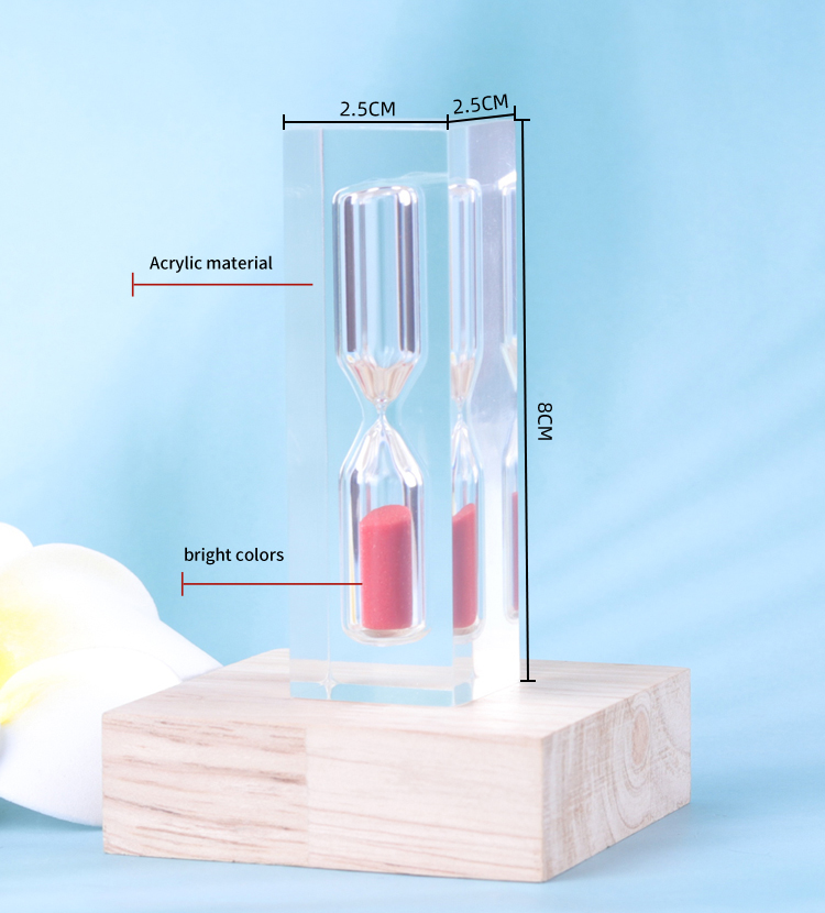 1 3 5 10 Minute Acrylic Hourglass 60g Art Deco Style Custom Color