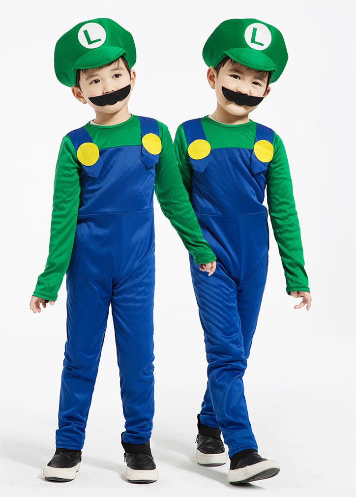 Stage Dancerwear SuperMario Onesie for Halloween Children and Adults Cosplay Performance