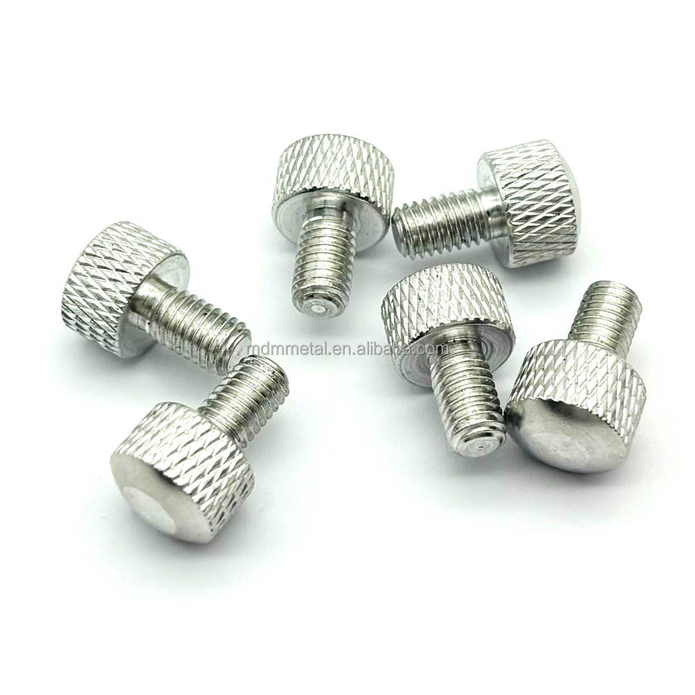 CNC Turning Milling Stainless Steel Anodized Aluminum Flat Head Knurled Thumb Screws