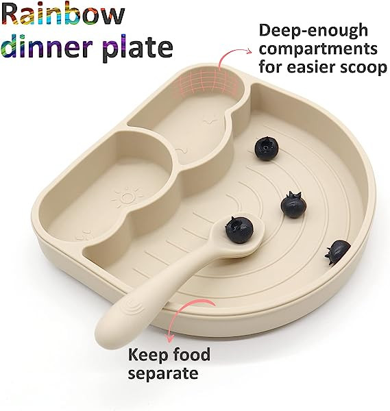 Portable Multicolor Silicone Dinnerware Set Bib And Bowl BPA Free