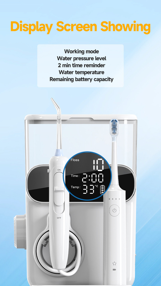 Electric Oral irrigator 1000ml Capacity 2 IN 1 Countertop Water Flosser with Toothbrush Combination