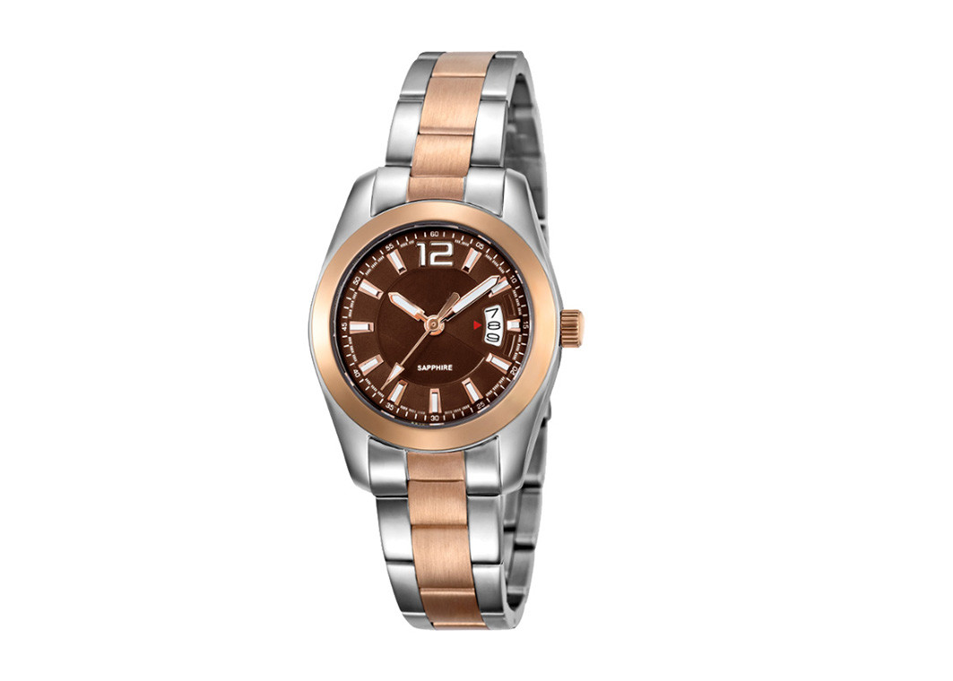 Sapphire Crystal Ladies Quartz Wristwatches Stainless Steel Solid Bracelet Waterproof