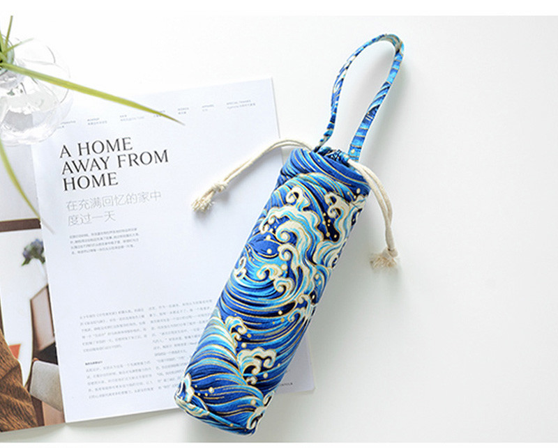 Portable Drawstring Cotton Insulated Bottle Sleeve