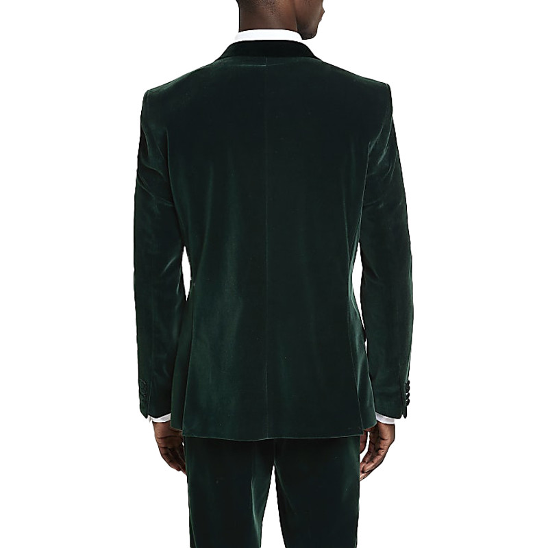 2PCS Dark Red Tuxedo Custom Men'S Stylish Slim Fit Velvet Fabric Tuxedo Suit For Special Occasion Party Wear