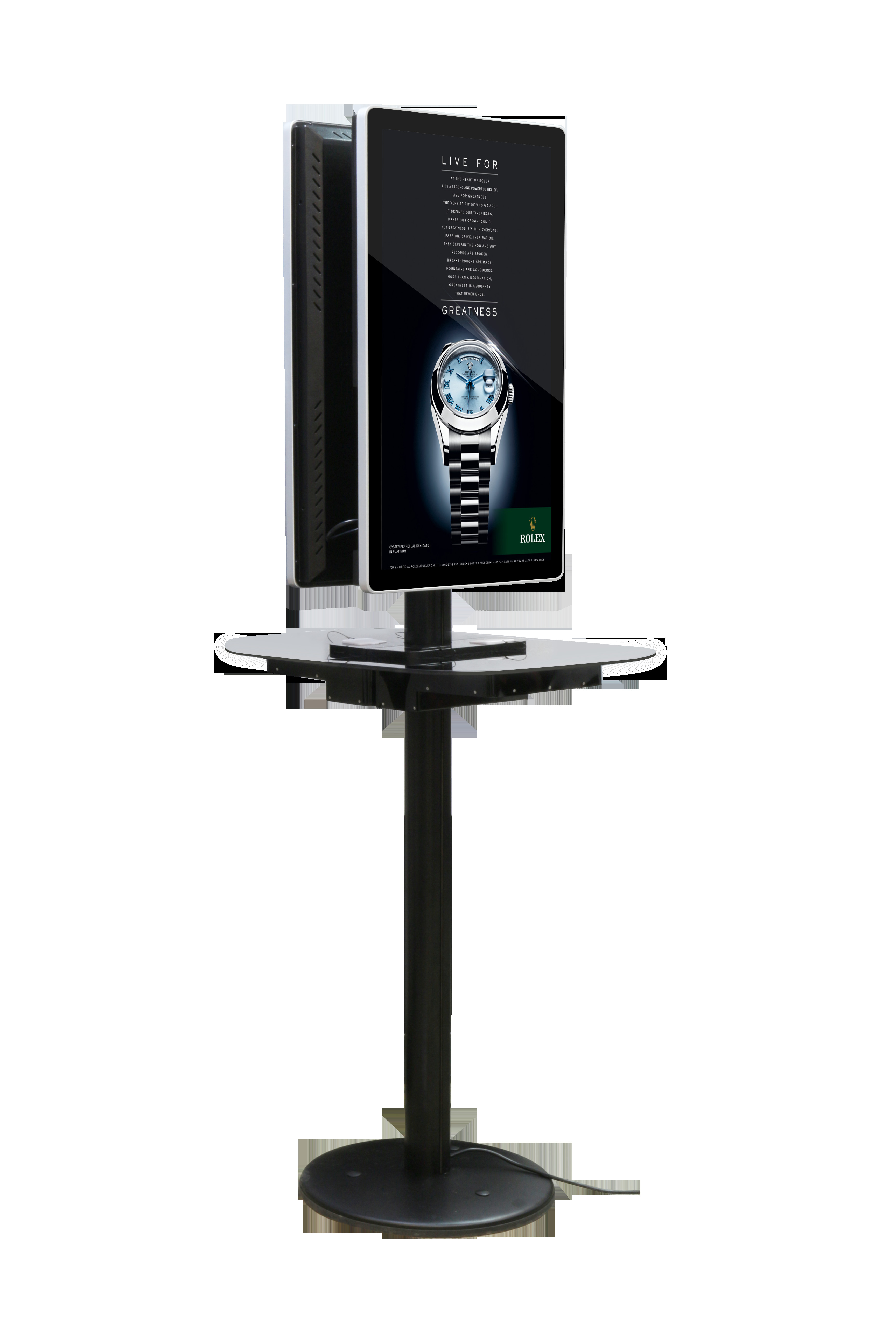 Black Commercial Phone Charging Station Double Sided Advertising Board Display