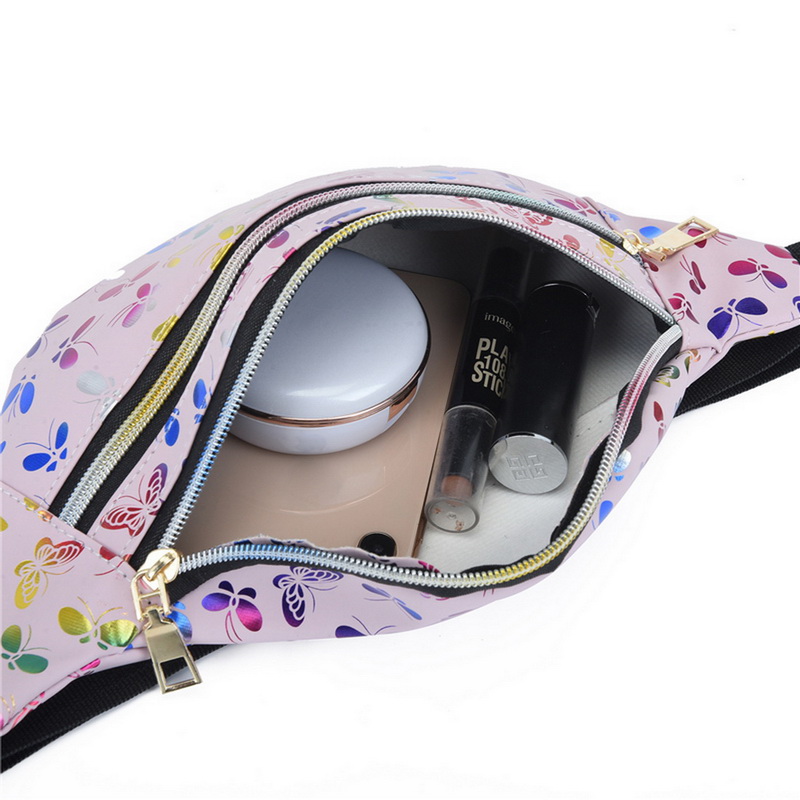 2022 Printed Waist Bag Women Fanny Pack Colorful Travel Kids Cartoon Belt`s Bag Festival Mobile Phone Pouch Purse