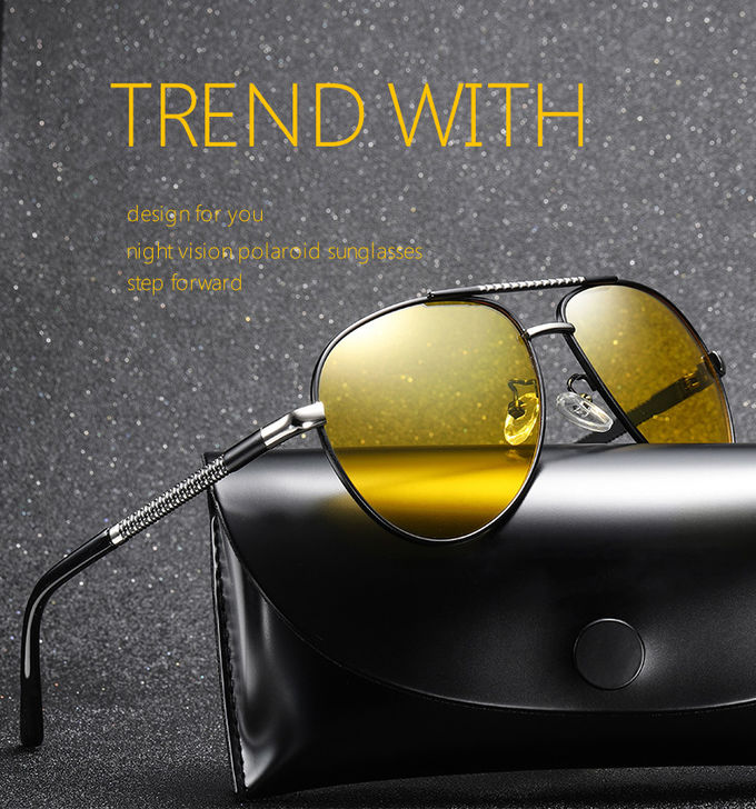 Alloys Pilot Polarized Lens Mens Luxury Sunglasses UV400 Driving Night Fishing Glasses
