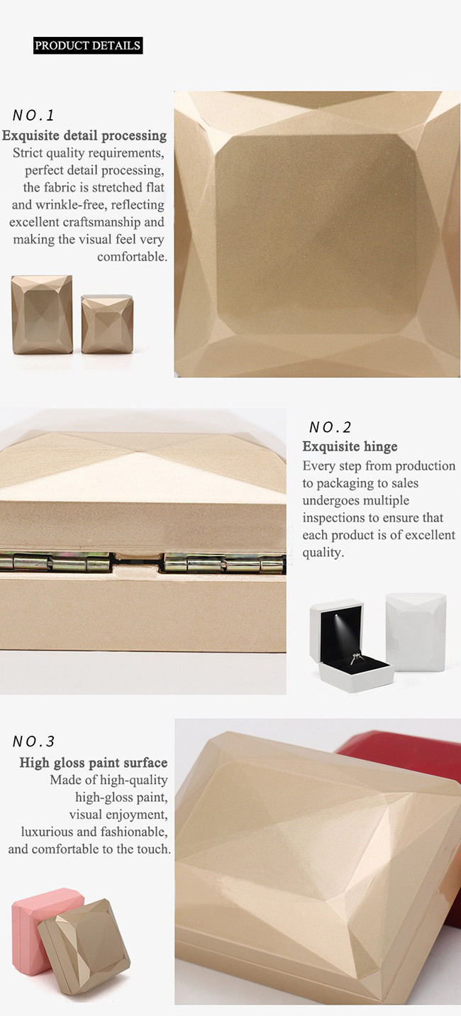 Customized Spray Paint Box Gift Packaging LED Light Jewelry Box