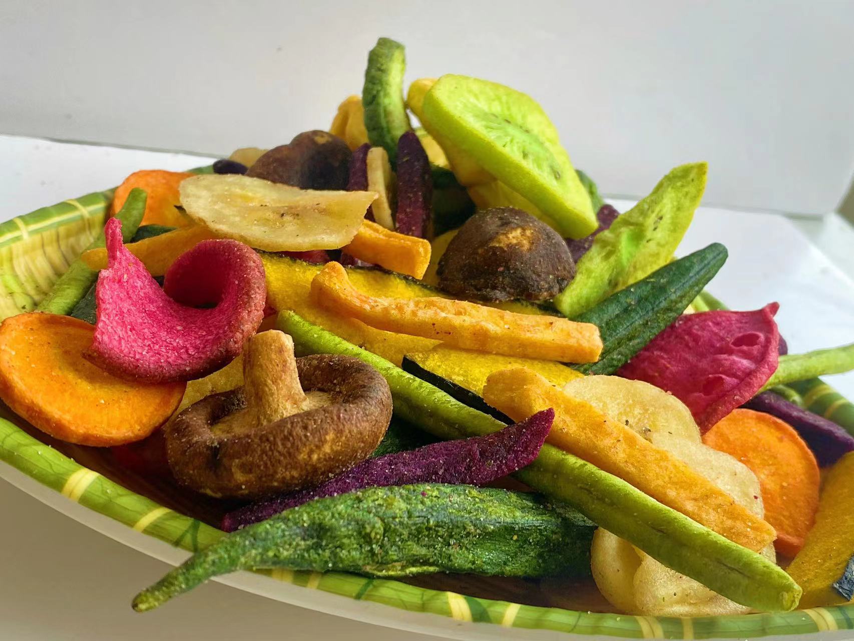 Vacuum Fried Vegetables & Fruits Dehydrated Mixed Dried Fruit Vegetable Chips Snacks