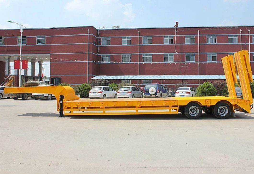 Durable Two-Axle Lowbed Trailer for Construction Equipment