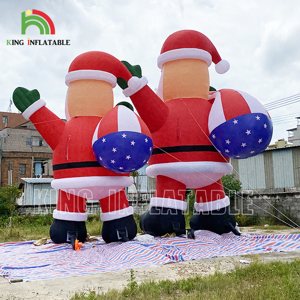 20ft 26ft 33ft Advertising Inflatable Santa Claus For Christmas Party Decoration