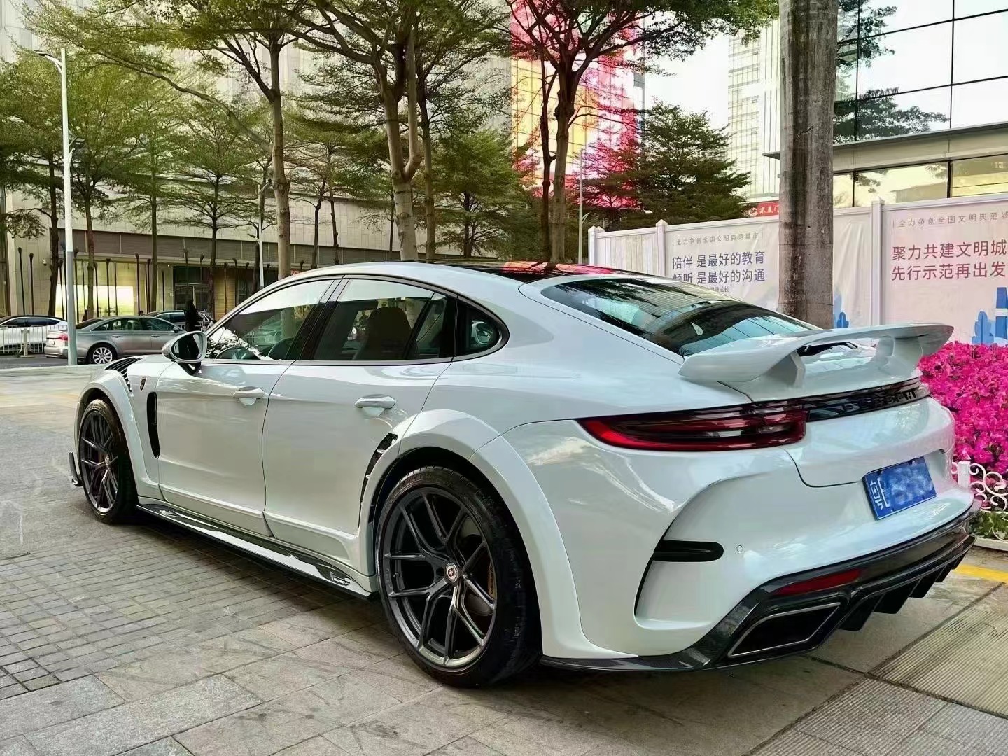 MSY Panamera 971 Body Kit Red Carbon Fiber Replace Front Bumper Spoiler Widebody Kit