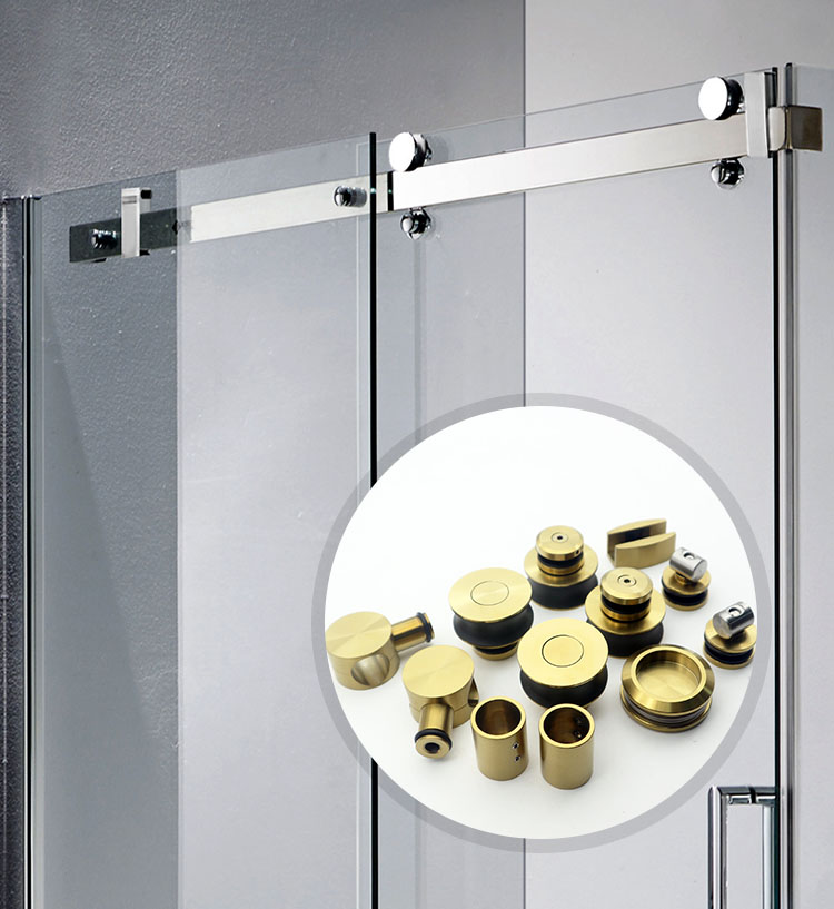 Chrome Finish Glass Hinges and Clamps for Heavy Duty Frameless Bathroom Partitions