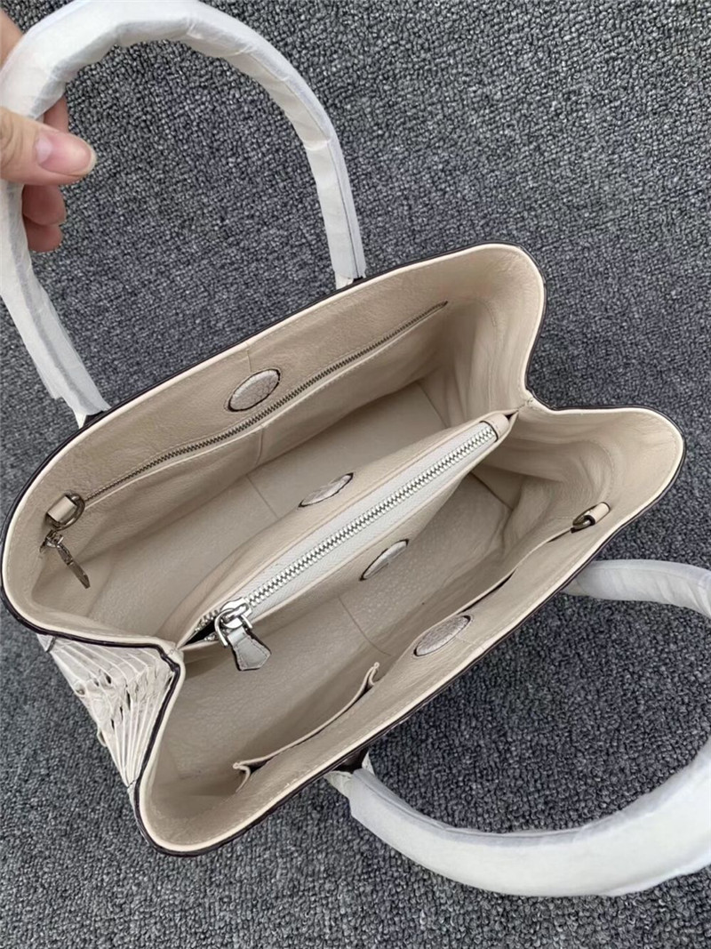 Authentic Alligator Skin Female White Purse Lady Three-way Handbag Genuine Crocodile Leather Women Single Shoulder Bag