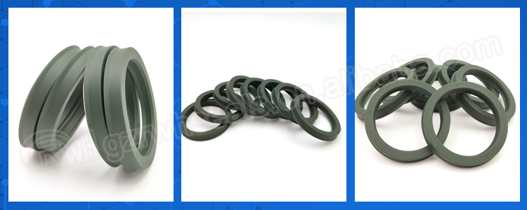 Oil Resistant Piston Rod Seals Hydraulic Green Color Pu Material