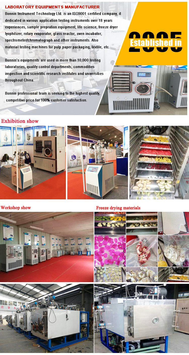 CE ISO Bonnin Automatic Lab Freeze Dryer Dehydrator Biologically Active Factor
