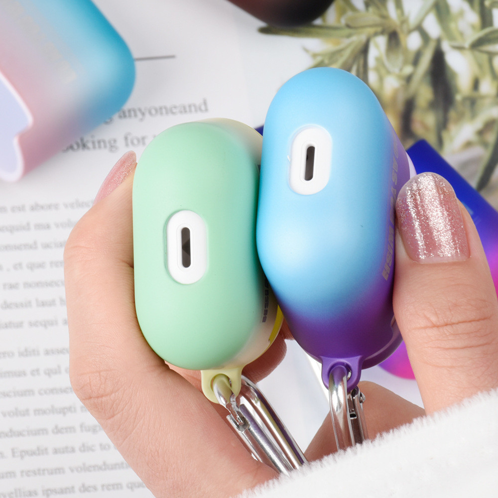 Compatible with AirPods Gradient Colorful Fashion Case Cover Silicone Protective Skin for Apple Airpod Case 2&1