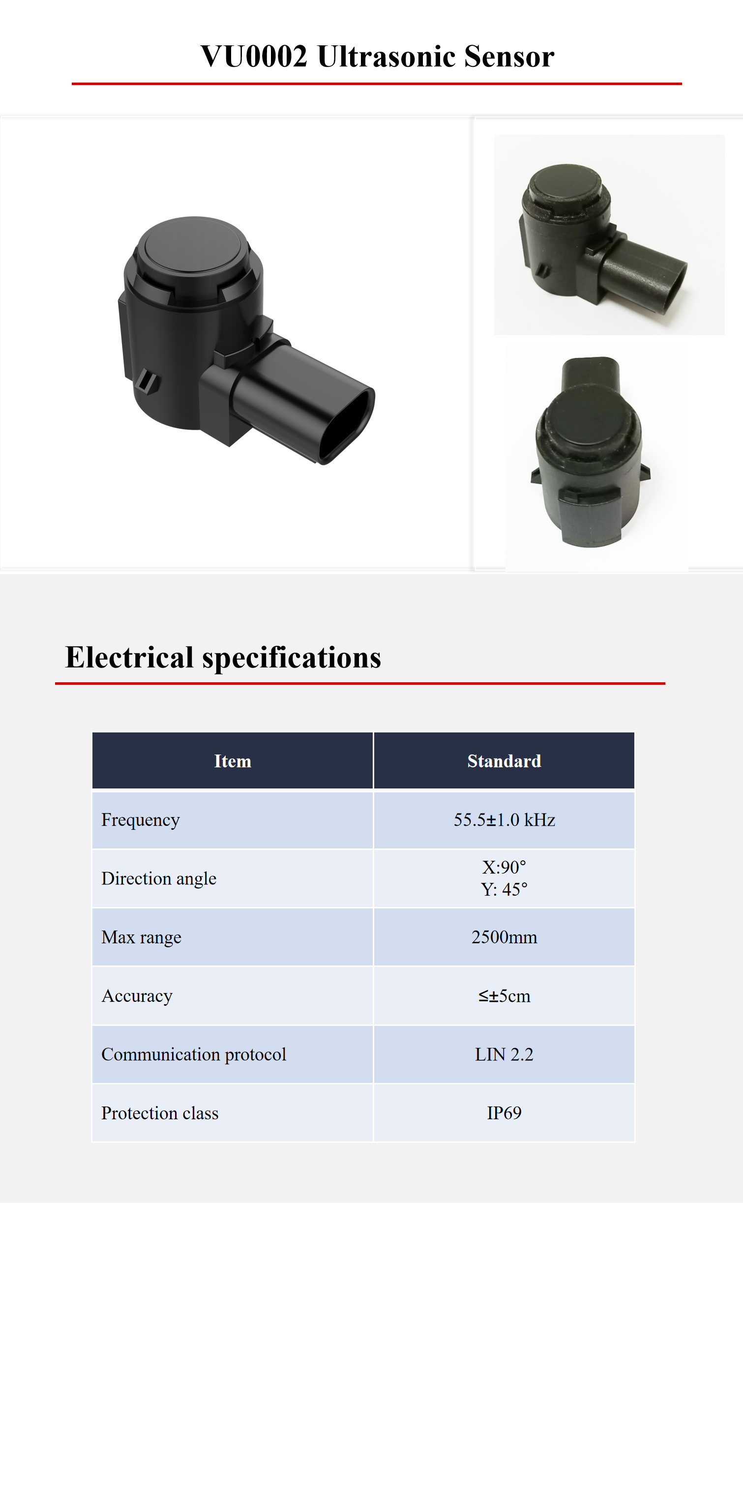 Piezoelectric Ultrasound Parking Sensor Ultrasonic Obstacle Avoidance Sensor For AGV