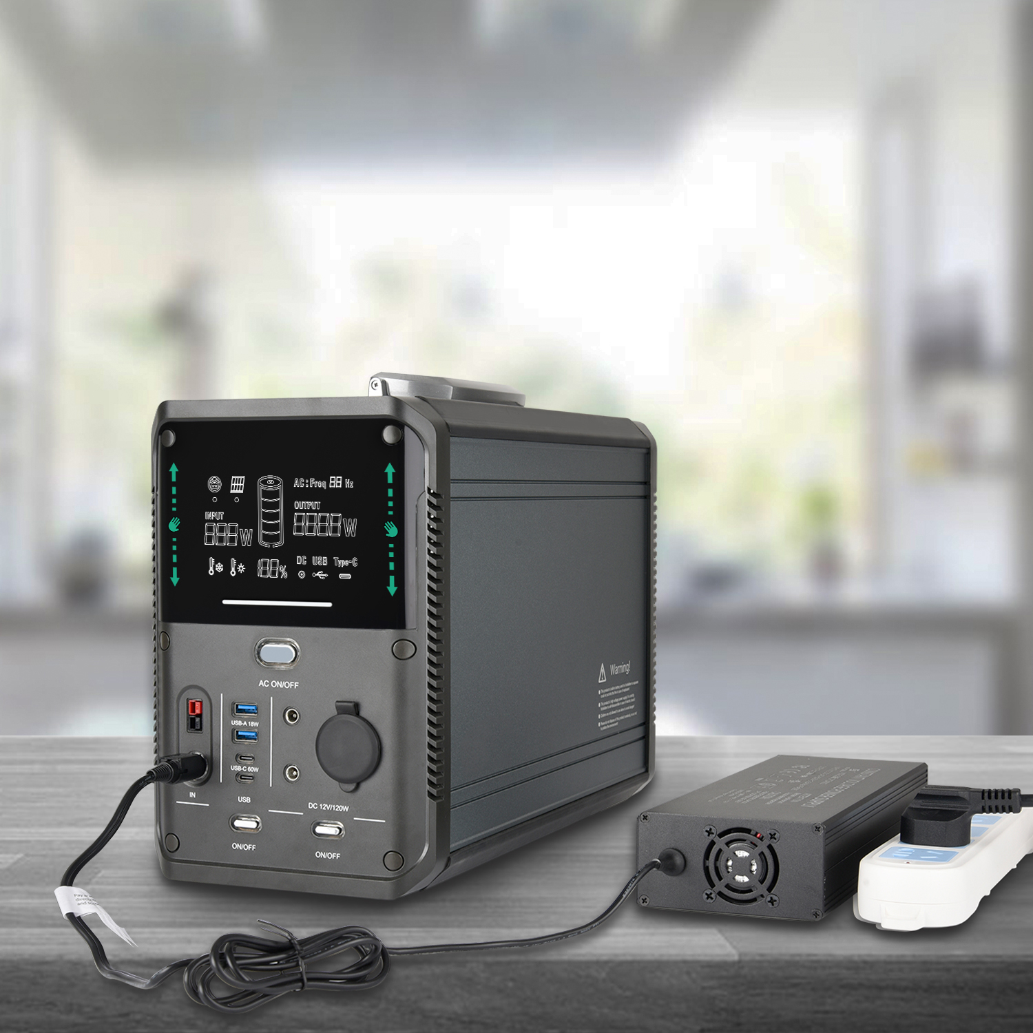 MPPT Solar Power Station 1000W DC Inverter Portable Power Station Car Camping