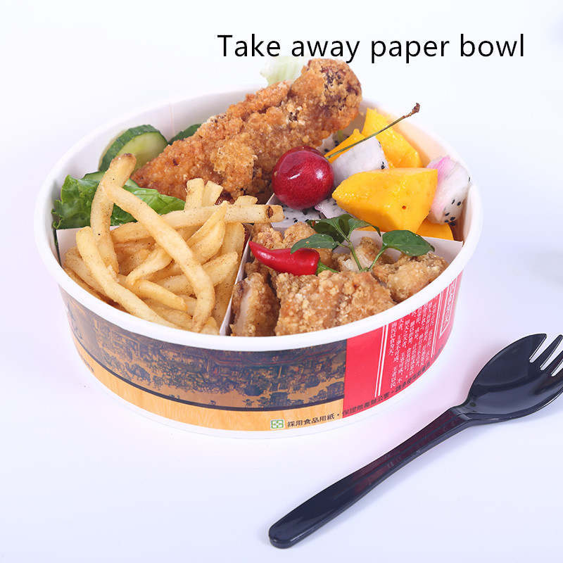 Grease Resistant PE Coated 240gsm Paper Fast Food Bowl